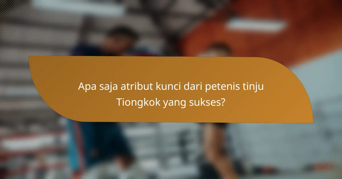 Apa saja atribut kunci dari petenis tinju Tiongkok yang sukses?