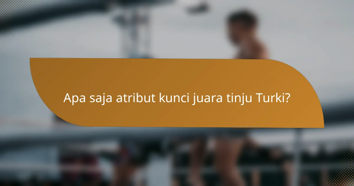 Apa saja atribut kunci juara tinju Turki?