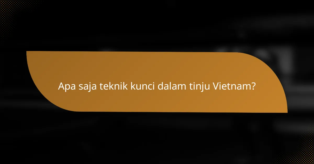 Apa saja teknik kunci dalam tinju Vietnam?