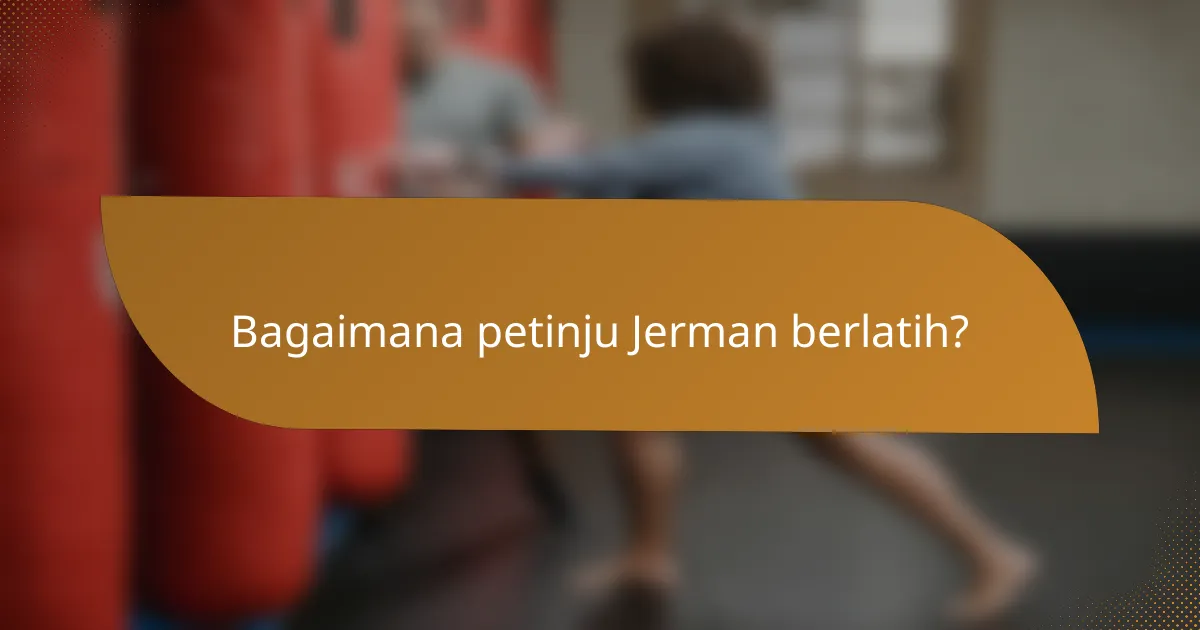 Bagaimana petinju Jerman berlatih?
