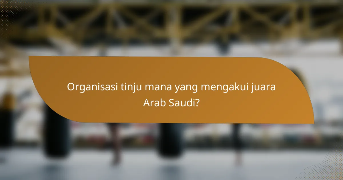 Organisasi tinju mana yang mengakui juara Arab Saudi?