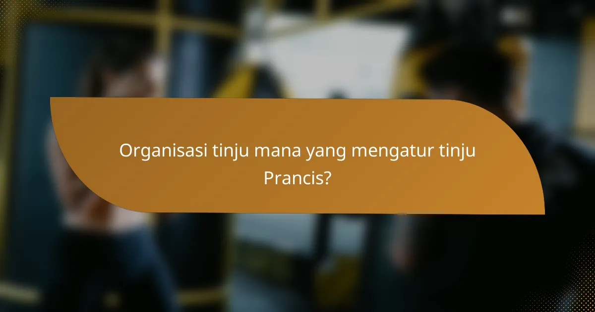 Organisasi tinju mana yang mengatur tinju Prancis?