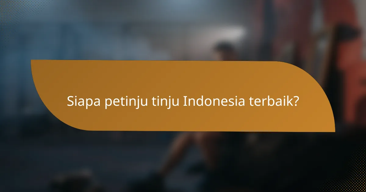 Siapa petinju tinju Indonesia terbaik?
