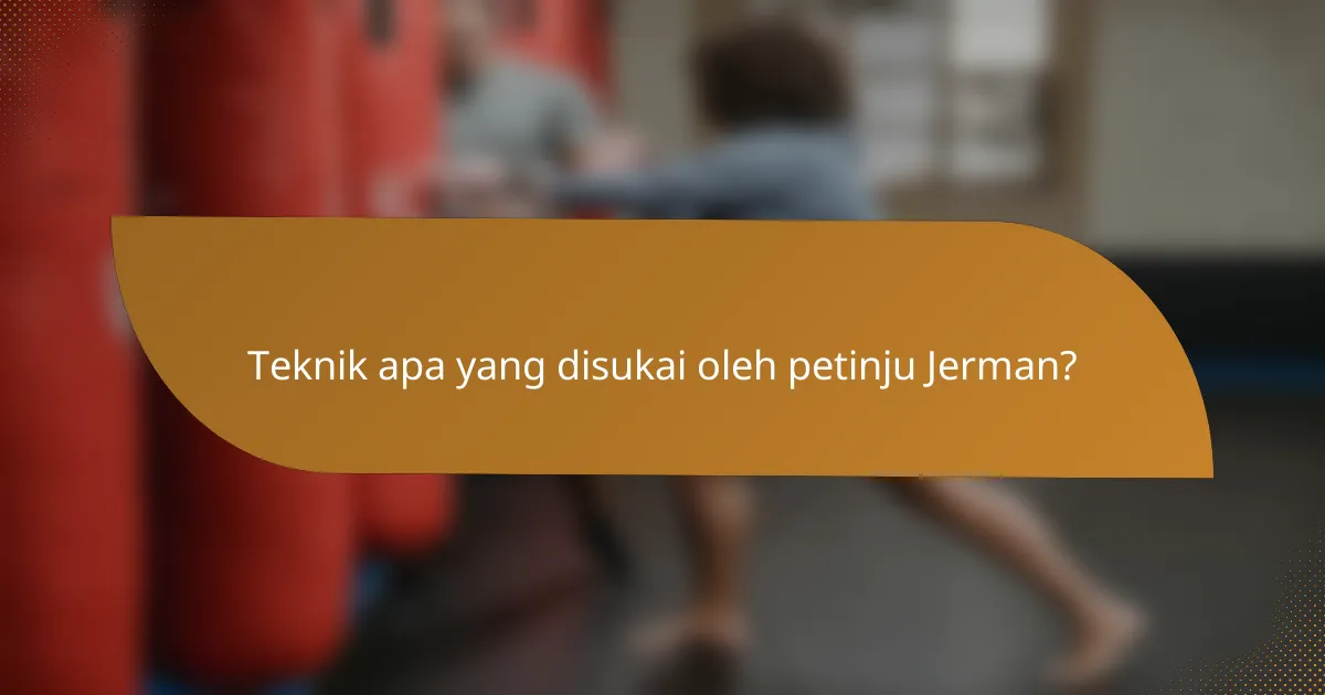 Teknik apa yang disukai oleh petinju Jerman?